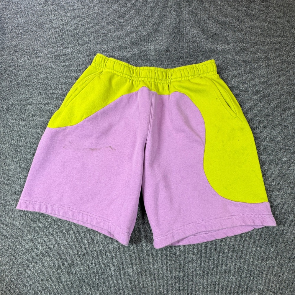 Nike Colorblock Fleece Shorts Mens L Purple Lime Green Swirl DM6351-530